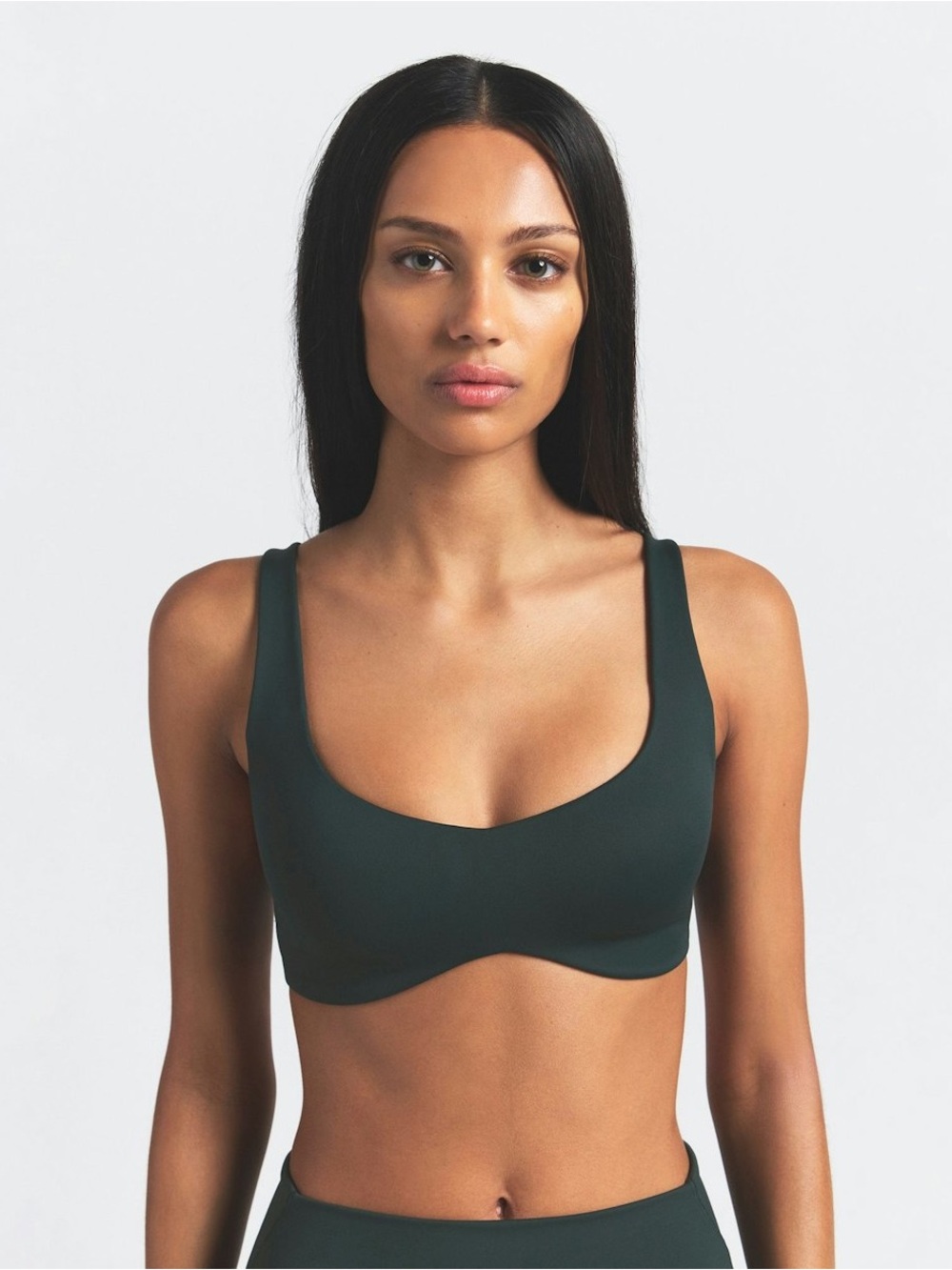 Nike SKIMS Matte Shaping Scoop Sports Bra Dark Teal Size M Activewear Yoga